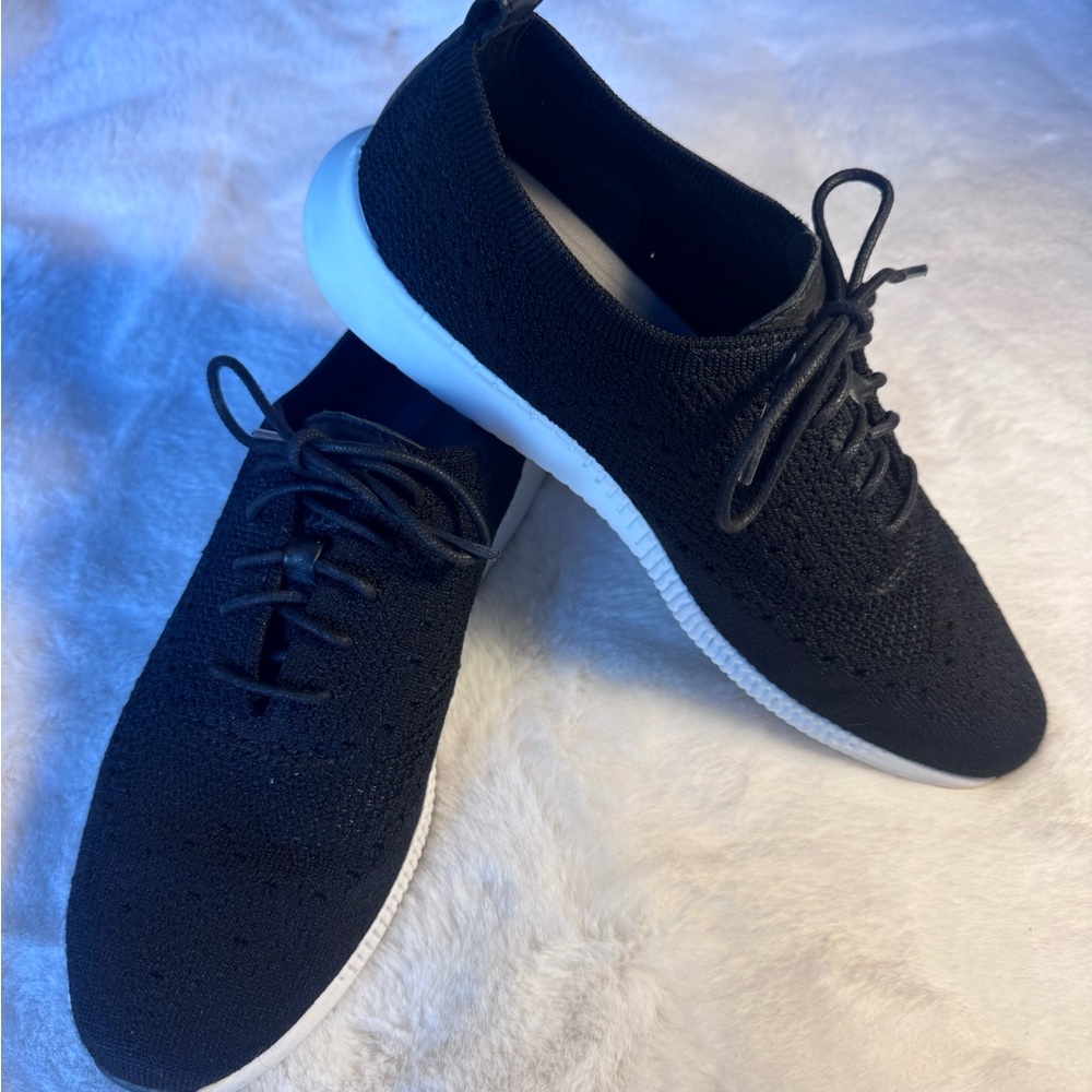Cole Haan 2 ZeroGrand Black Stitchlite Oxford Sneakers Size 8